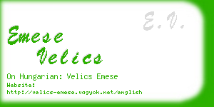 emese velics business card